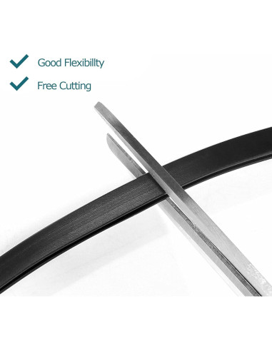 Bisel de borde de goma Tintvent 5 pies negro PVC