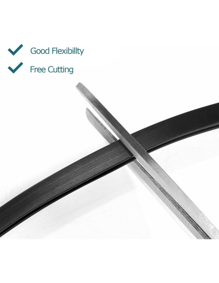 Bisel de borde de goma Tintvent 5 pies negro PVC