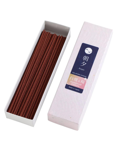 Incienso Bajo Humo Asayu Japón Sakura y Sándalo 20g