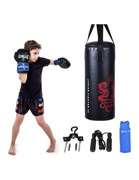 Conjunto Saco de Boxeo Goplus 10 kg con Guantes y Mochila