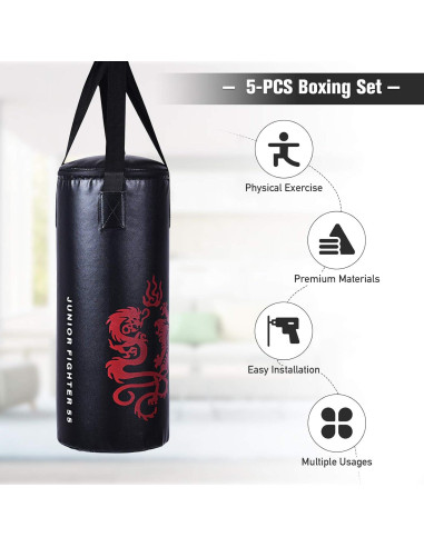 Conjunto Saco de Boxeo Goplus 10 kg con Guantes y Mochila