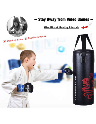 Conjunto Saco de Boxeo Goplus 10 kg con Guantes y Mochila