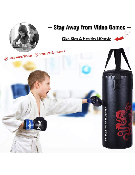 Conjunto Saco de Boxeo Goplus 10 kg con Guantes y Mochila