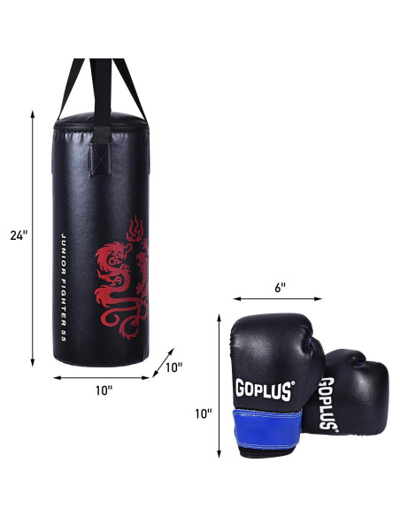 Conjunto Saco de Boxeo Goplus 10 kg con Guantes y Mochila