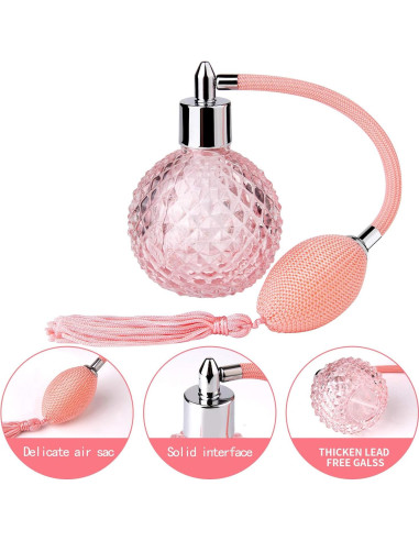 Botella de Perfume Vintage Lamoutor 100ml Rosa Recargable