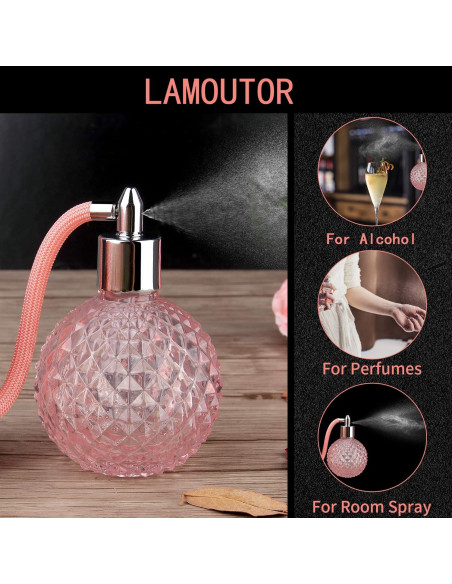 Botella de Perfume Vintage Lamoutor 100ml Rosa Recargable