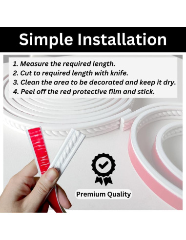 Moldura autoadhesiva flexible PVC Maxiroc 91.44 cm x 2 cm