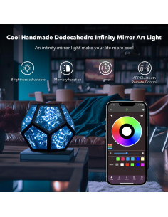 Lámpara de Mesa LED RGBW Dodecaédrica E.P. LIGHT 19.1cm 2