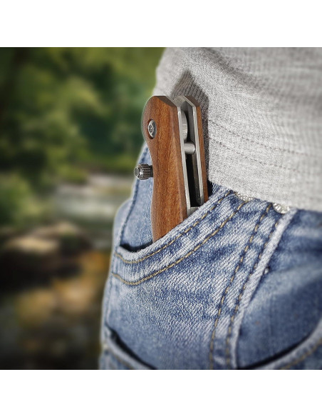 Cuchillo de Bolsillo BARRYSAIL Plegable 60.96 mm Mango Madera