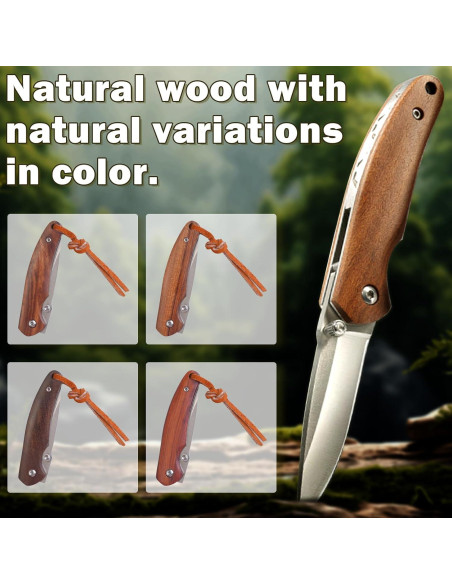 Cuchillo de Bolsillo BARRYSAIL Plegable 60.96 mm Mango Madera