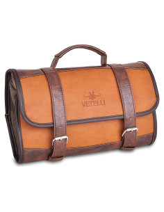 Bolsa de Aseo Vetelli para Hombres - Cuero Resistente al Agua
