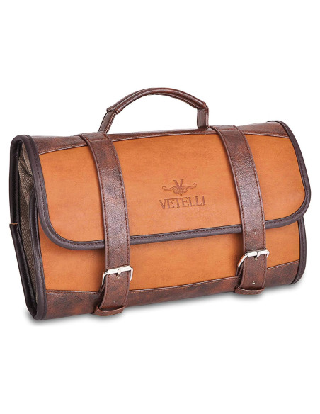 Bolsa de Aseo Vetelli para Hombres - Cuero Resistente al Agua