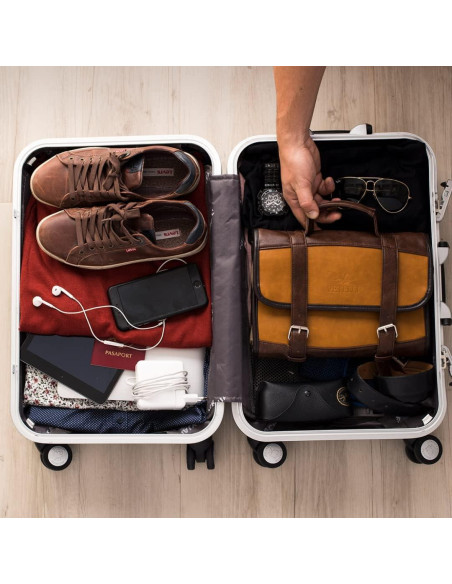 Bolsa de Aseo Vetelli para Hombres - Cuero Resistente al Agua