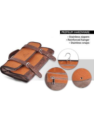 Bolsa de Aseo Vetelli para Hombres - Cuero Resistente al Agua