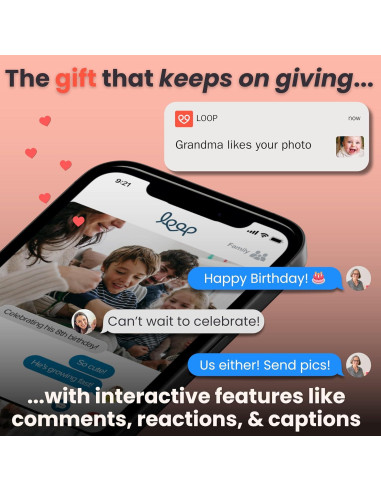 Marco de fotos digital Loop 10.1" Wi-Fi HD táctil negro