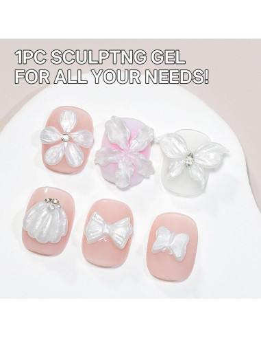 Gel de Esculpido 3D MIZHSE Perla 30g para Uñas Decorativas