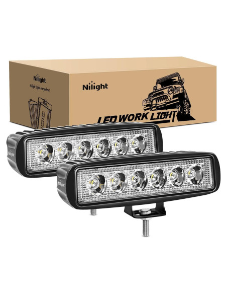 Luces de Niebla LED Nilight 18W 2PCS Impermeables 15019S-B