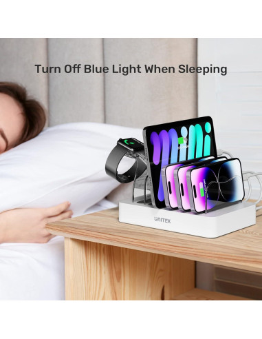 Estación de Carga Rápida Unitek 60W 6 Puertos QC3.0