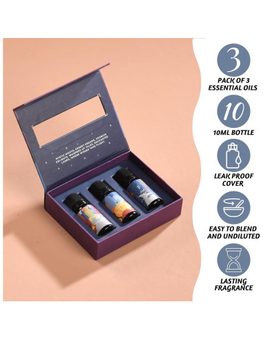 Set de 3 Aceites Esenciales Folkulture 10ml Oud Rosa y Tabaco