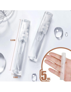 Fandamei 60PCS Botellas Mini Spray Rellenables 5ml Plástico 2