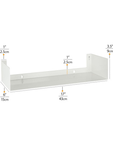 Estantería Flotante de Metal Wallniture Bali 43.2x15.2cm Blanca