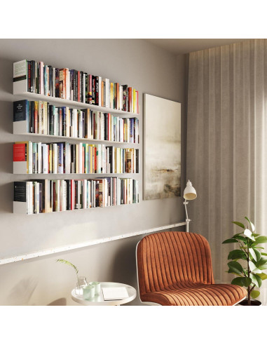 Estantería Flotante de Metal Wallniture Bali 43.2x15.2cm Blanca