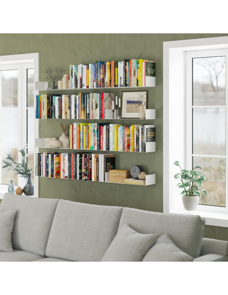 Estantería Flotante de Metal Wallniture Bali 43.2x15.2cm Blanca