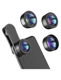 Kit de Lentes para Teléfono LEKNES 3 en 1 - Ojo de Pez, Macro y Gran Angular
