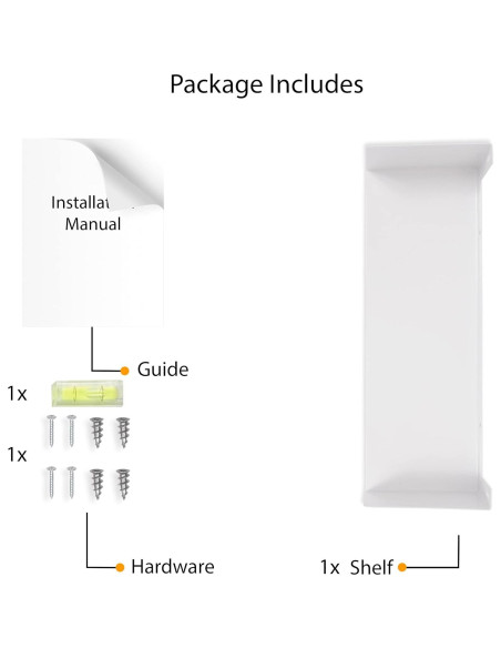Estantería Flotante de Metal Wallniture Bali 43.2x15.2cm Blanca