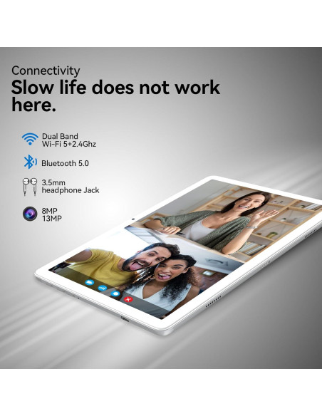 Tableta 2 en 1 TOOTON 2024 10.1" Octa-Core 128GB Plata