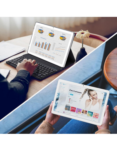 Tableta 2 en 1 TOOTON 2024 10.1" Octa-Core 128GB Plata