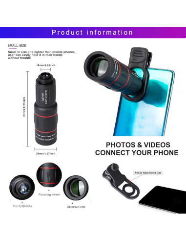 Lente Telefoto 36X MoYinG para iPhone y Android - HD
