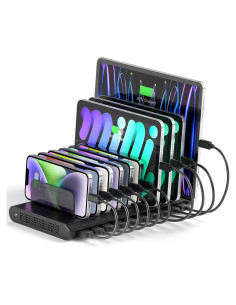 Estación de Carga USB Unitek 10 Puertos Tipo-C y QC 3.0
