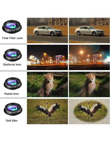 Kit de Lentes 11 en 1 para Celular SEVENKA - Macro, Gran Angular, Ojo de Pez