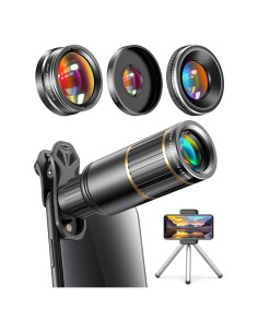 Kit de Lentes para Teléfono Borcorz - Telefoto 22X, Gran Angular 0.67X, Macro 25X