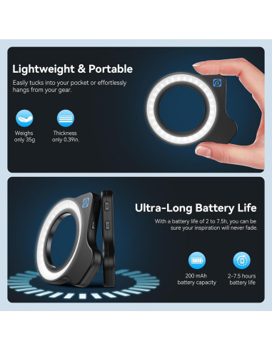 Lente Macro APEXEL 10-20X para iPhone y Android con Luz