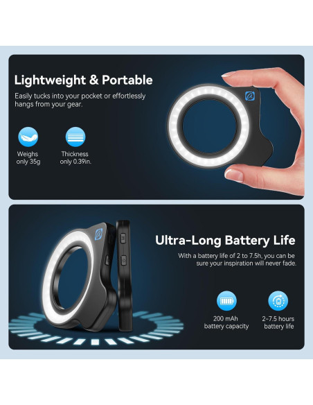 Lente Macro APEXEL 10-20X para iPhone y Android con Luz