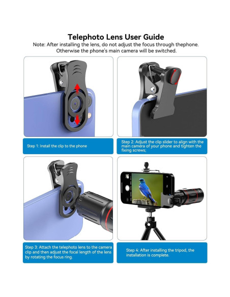Kit de Lentes para Teléfonos APEXEL 4 en 1 con Trípode