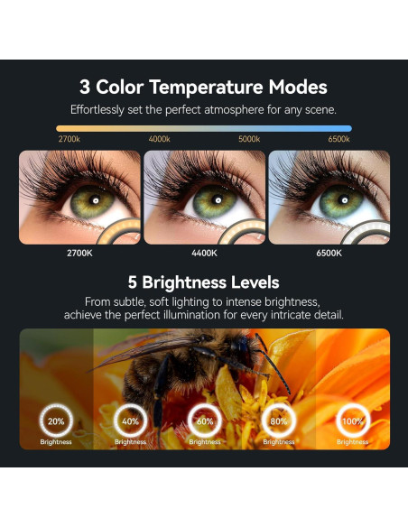 Lente Macro APEXEL 10-20X para iPhone y Android con Luz