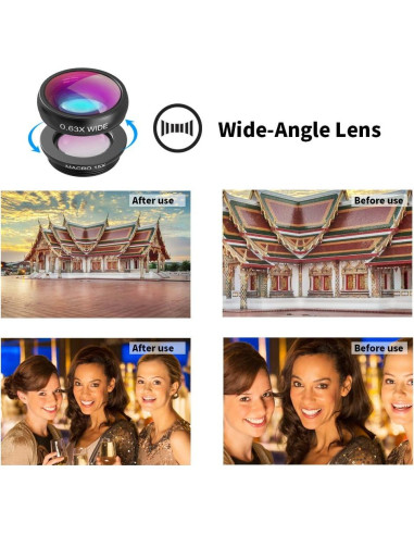 Kit de Lentes para Teléfonos APEXEL 4 en 1 con Trípode