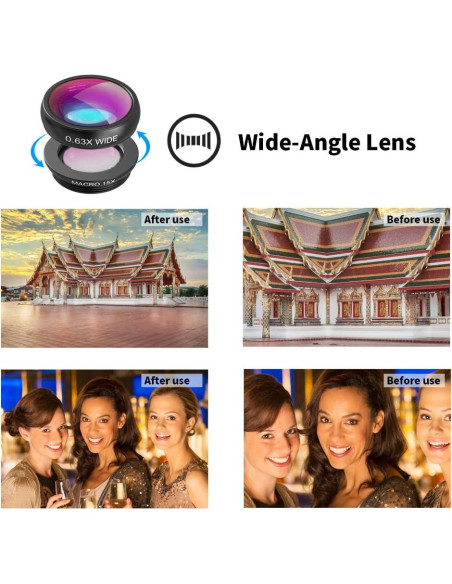 Kit de Lentes para Teléfonos APEXEL 4 en 1 con Trípode