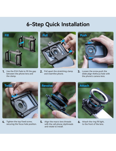 Lente Macro APEXEL 10-20X para iPhone y Android con Luz