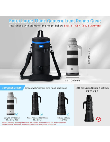 Funda de Lente de Cámara JJC Extra Grande para Nikon 180-600mm
