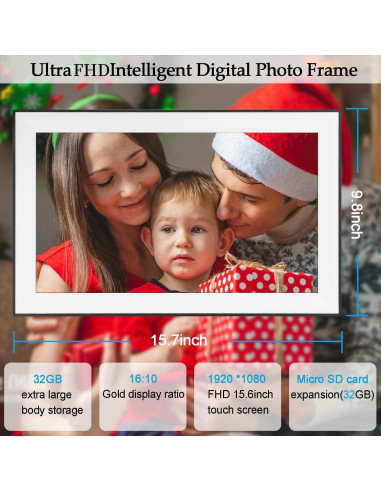 Marco de Fotos Digital Churui 15.6" FHD 32GB WiFi Blanco