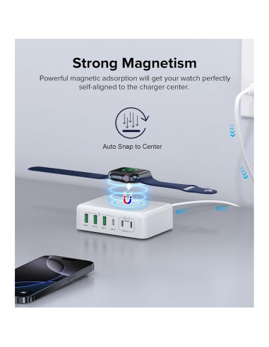 Estación de Carga USB C 170W BOVICAS 6 Puertos Rápida