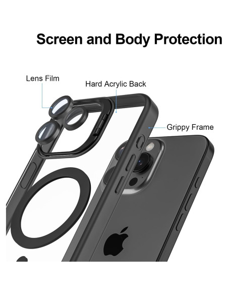 Funda TechSolu para iPhone 16 Pro Max con Soporte y Carga Inalámbrica