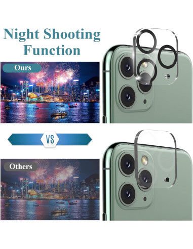 3 Protectores de Lente de Cámara Vidrio Templado iPhone 11 Pro/Max