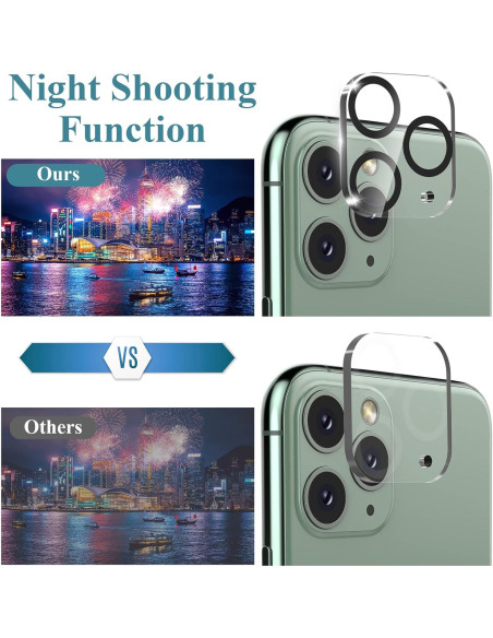 3 Protectores de Lente de Cámara Vidrio Templado iPhone 11 Pro/Max