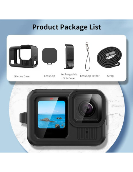 Funda de Silicona Protectora para GoPro Hero 13 Negra