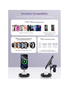 Estación de Carga Inalámbrica 3 en 1 Aeinidi para Apple 2